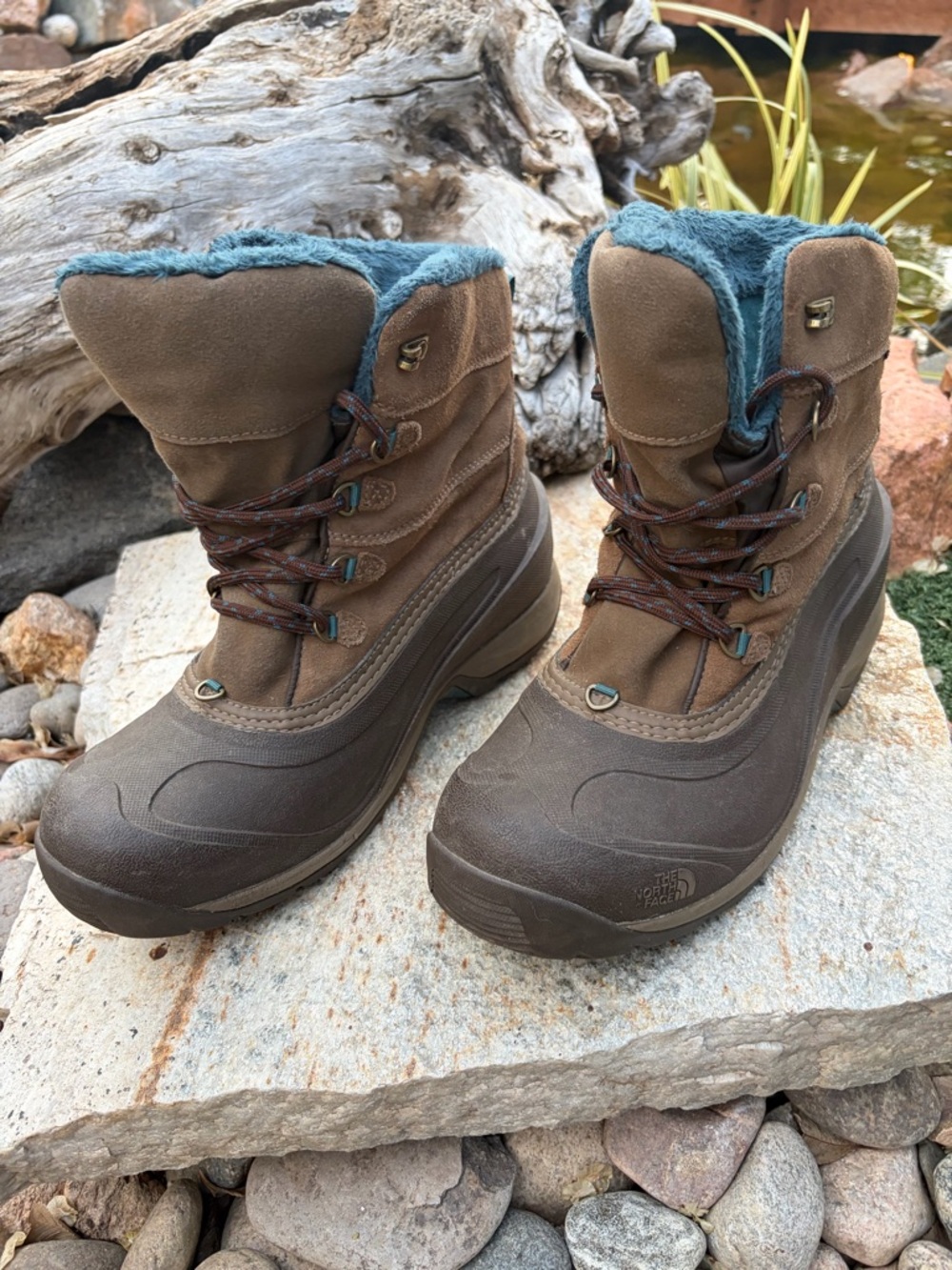 North Face Womens 11 Winter Snow Boots Faux Fur Insulated Brown